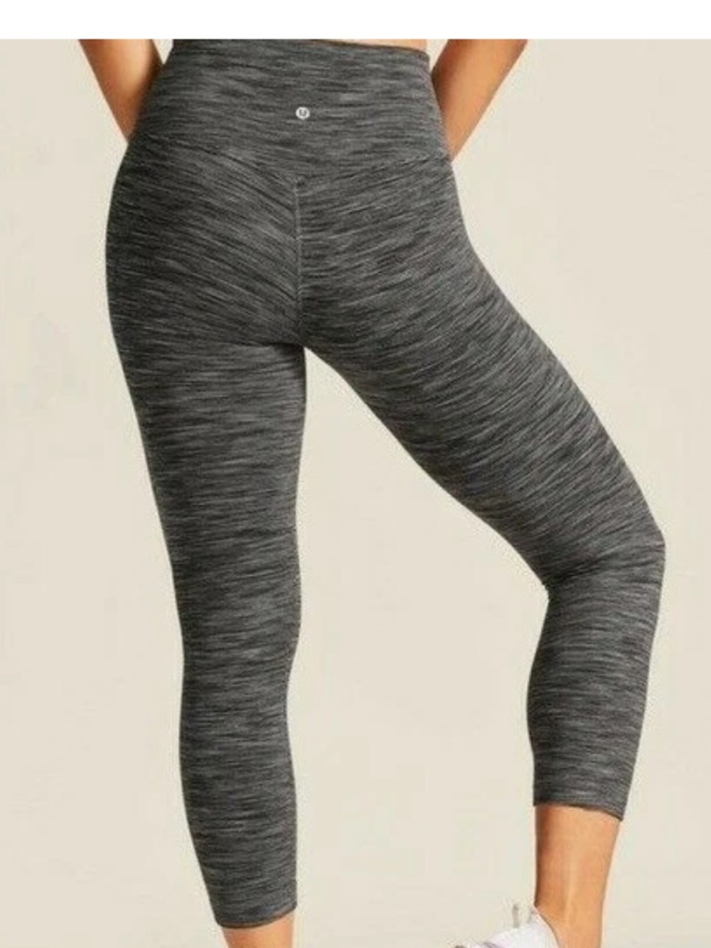 lululemon athletica Heathered Dark Gray High-Waist Crop Leggings size 4